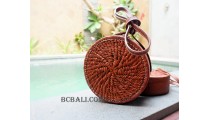 full leather circle sling bags medium size